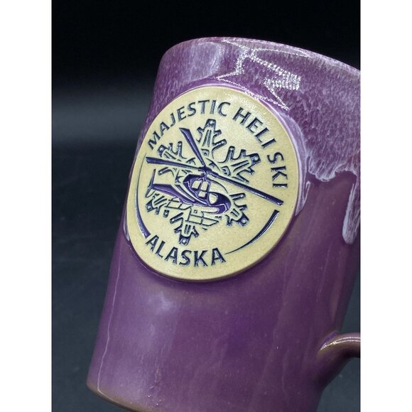 2021 Deneen Pottery Pink Majestic Heli Ski Alaska Chugach & Talkeetna Helicopter - Picture 2 of 11